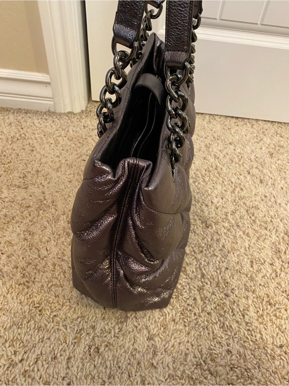 Kurt Geiger Leather Soho dark metallic bag - Picture 9 of 16